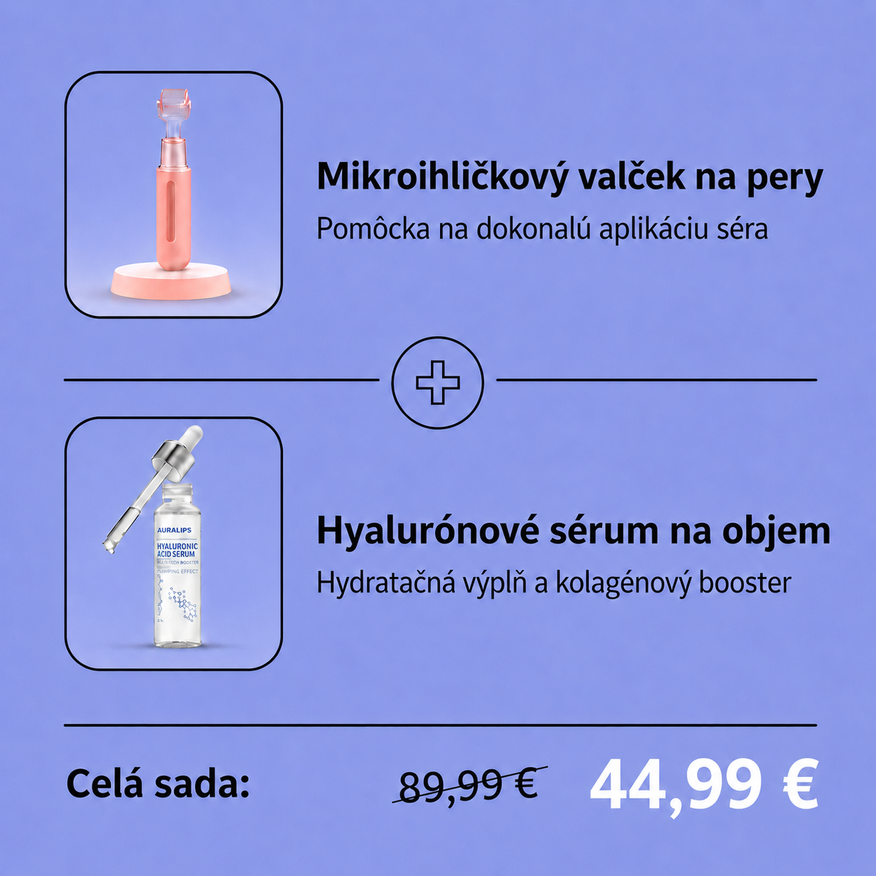 Sada Softly: Valček pre plnšie pery + hyalurónové sérum (zadarmo)